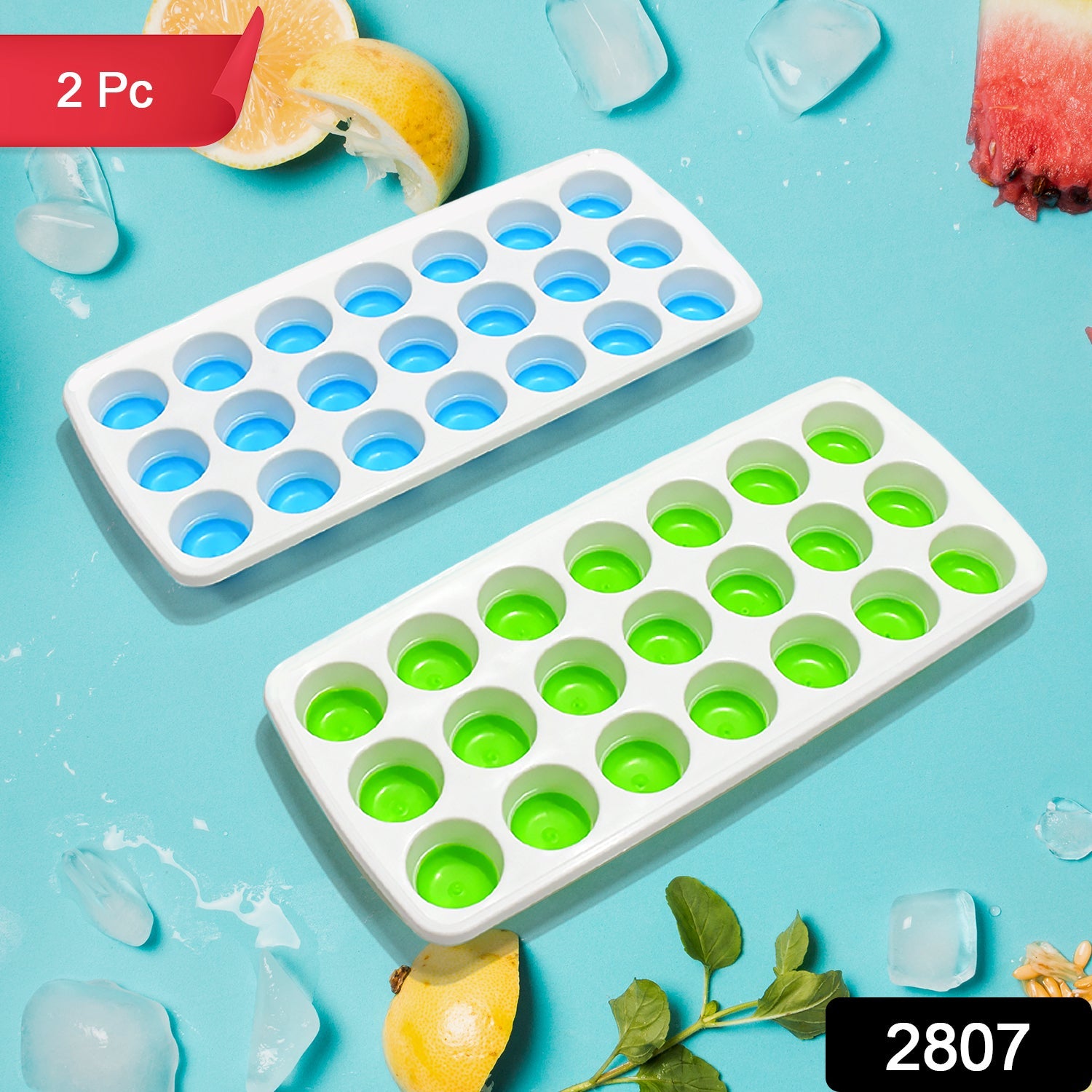 2807 21 Cavity Pop Up Ice Cube Trays-Easy Release, Flexible Silicone Bottom - Stackable, BPA Free, Food Grade - for Convenient Freezer Ice Making (2 Pc Set) 2807 21 Cavity Pop Up Ice Cube Trays-Easy Release, Flexible Silicone Bottom - Stackable, BPA Free, Food Grade - for Convenient Freezer Ice Making (2 Pc Set)